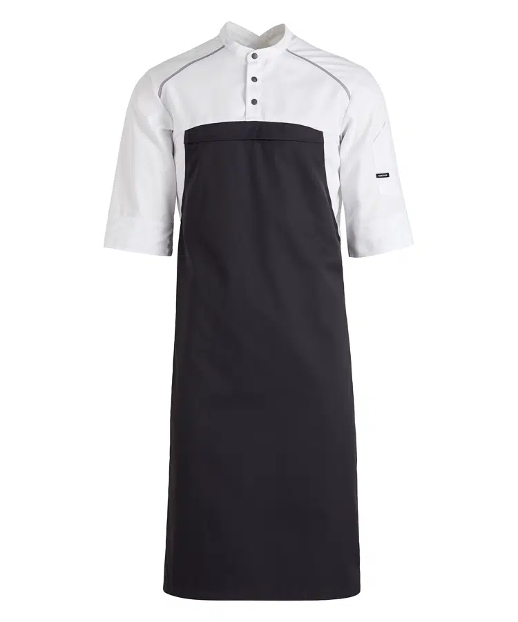 Hybrid kokkejakke med TENCEL, hvid m. dark rock, 50/50% CLY/PES, Kentaur, fra XS til 2XL (1 stk.)