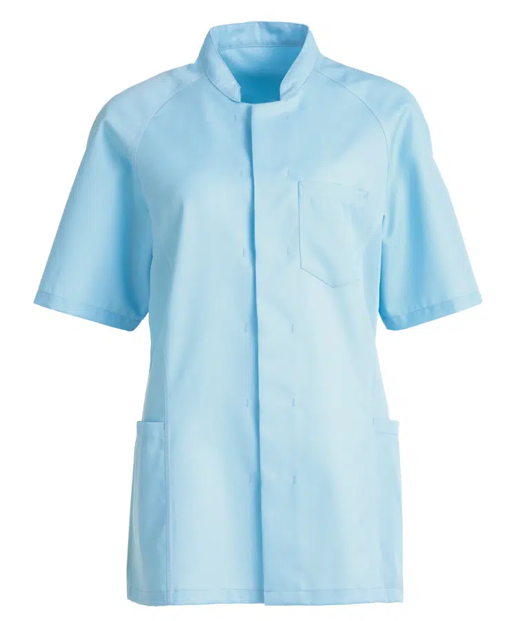 [36623] Unisex skjorte, pale blue m. hvid flatlock, 50/50% CLY/rPES, Kentaur, fra 2XS til 2XL (1 stk.) (2XS)