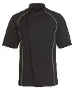 Unisex kokke-/tjenerjakke, sort m. lime flatlock, 65/35% rPES/CO, Kentaur, fra 2XS til 2XL (1 stk.)