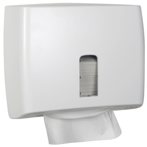 Papirdispenser t/ alle typer håndklædeark, White Classic, Mini, 13x30,5x26cm, hvid, plast, (1 stk.)