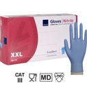 Nitrilhandsker, Blå, XXL, Classic, Pudderfri, CAT III, (90 stk.)