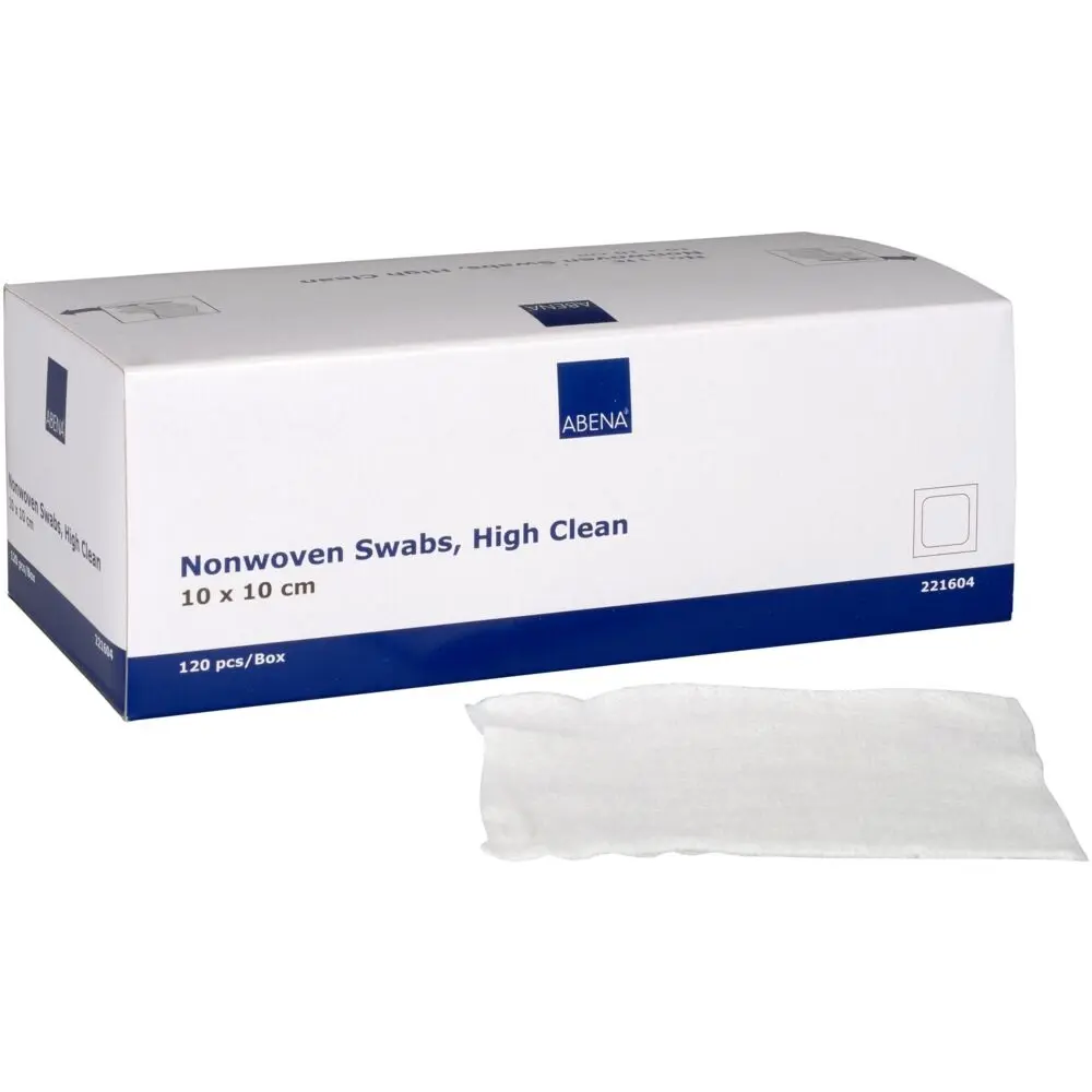 [11602] Nonwoven kompres, 4-lags, 10x10cm, hvid, cleanbox, usteril, (7200 stk.)
