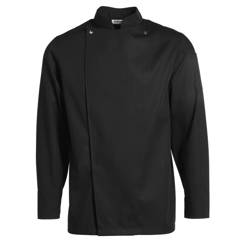 [36982] Chefkokkejakke med lange ærmer, sort, 65/35% PES/CO, Kentaur, fra 80 til 116 (1 stk.) (80)