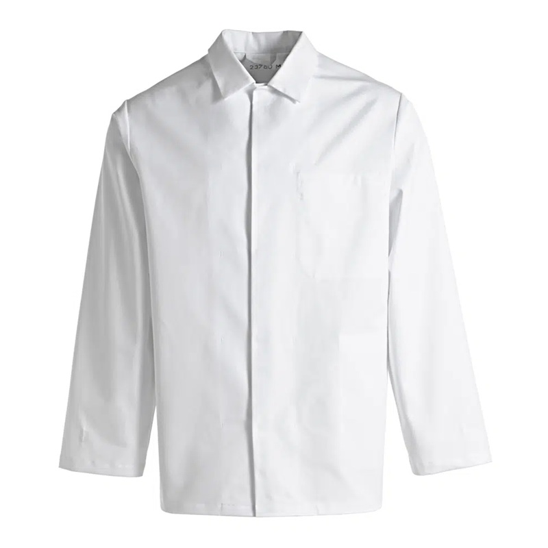 [37062] Unisex jakke ekstra lang, hvid, 65/35% PES/CO, Kentaur, fra XS til 2XL (1 stk.) (XS)