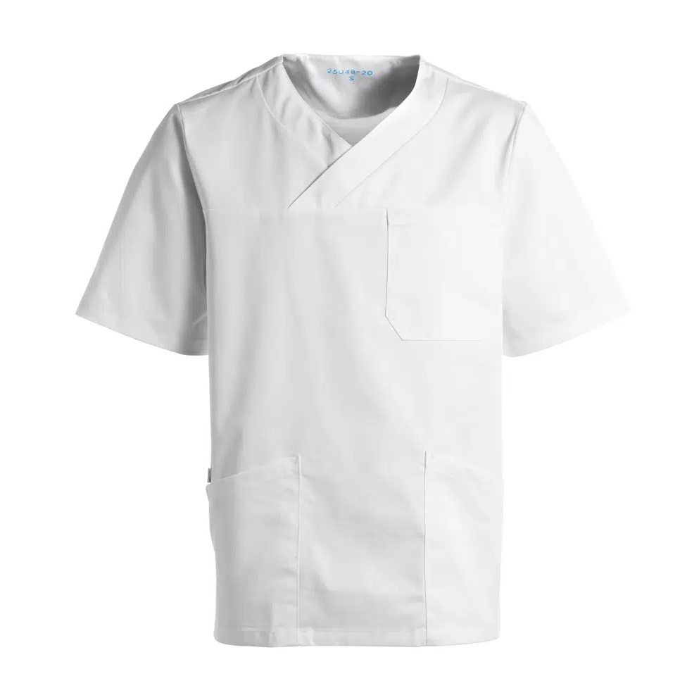 Unisex busseronne, hvid, 50/50% CO/PES, Kentaur, fra 2XS til 2XL (1 stk.)