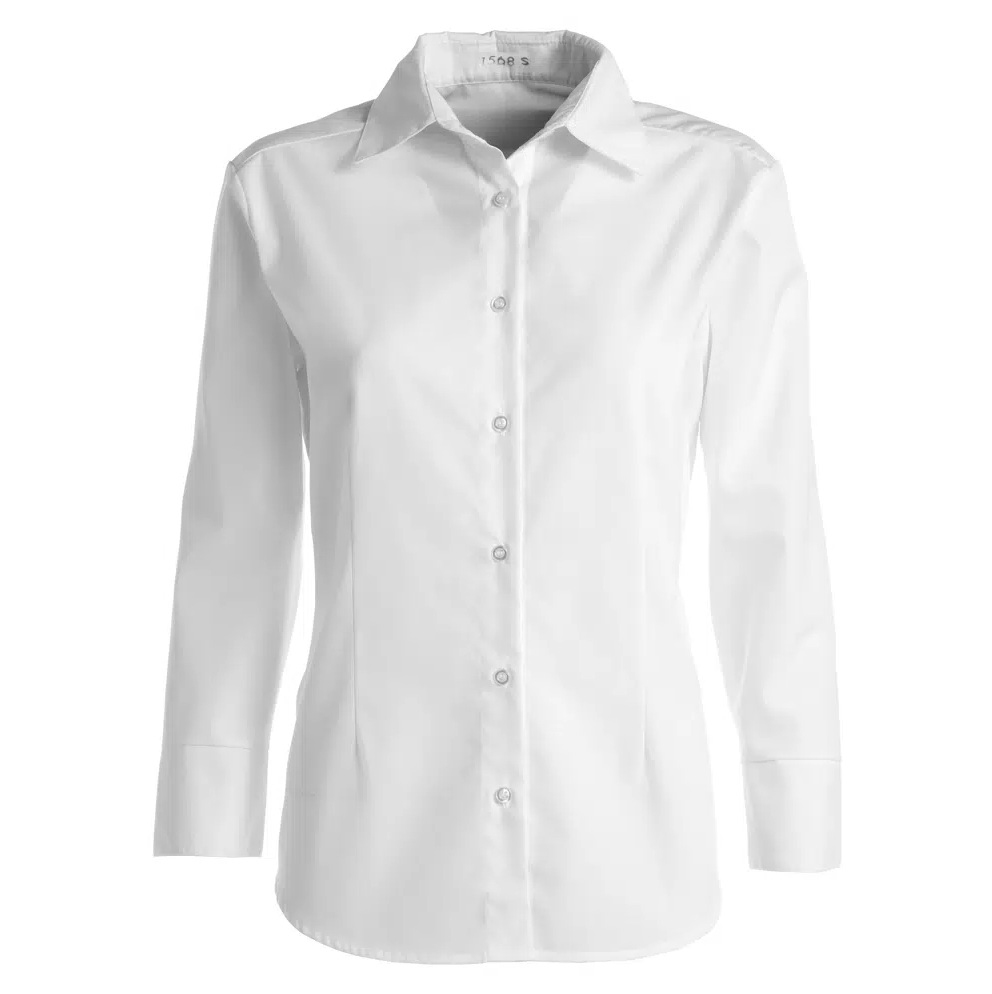 Dameskjorte 7/8 ærmer, hvid, 65/35% PES/CO, Kentaur, fra XS til 2XL (1 stk.)