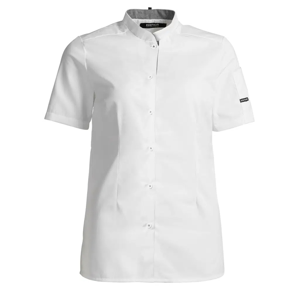 Dame kokke-/serviceskjorte, hvid, 65/35% rPES/CO, Kentaur, fra XS til 2XL (1 stk.)