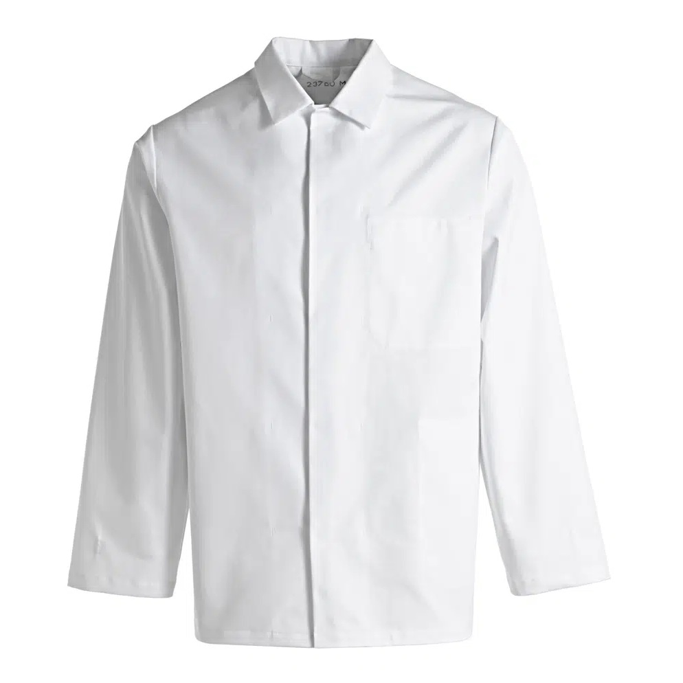 [37170] Unisex jakke, hvid, 65/35% PES/CO, Kentaur, fra XS til 2XL (1 stk.) (XS)