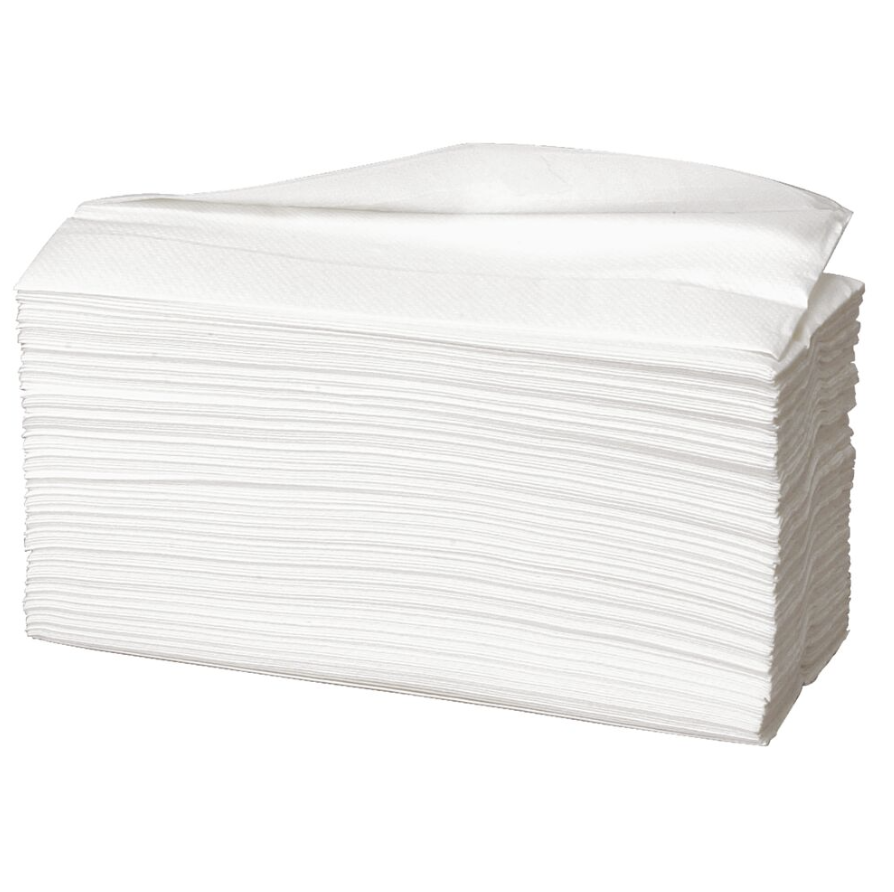 [37206] Håndklædeark, 2-lags, C-fold, 31x23cm, 9 cm foldet, hvid, nyfiber (3.060 ark).