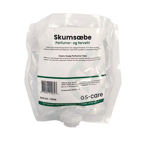 [11656] Skumsæbe, GS-Basic, uden farve og parfume, 800 ml (6 stk.)