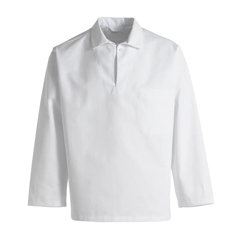 Unisex busseronne, hvid, 65/35% PES/CO, Kentaur, fra XS til 2XL (1 stk.)