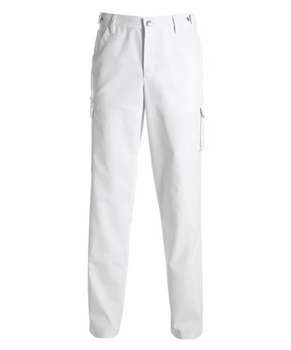 Unisex buks med lårlomme, hvid, 65/35% PES/CO, Kentaur, fra XS til 2XL (1 stk.)