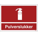 Pulverslukker, skilt, A5, plastik, (1 stk.)
