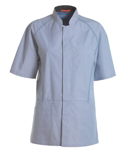 [37336] Unisex funktionsskjorte, blå/hvid strib, 60/40% CO/PES, Kentaur, fra XS til 2XL (1 stk.) (XS)