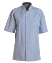 Unisex funktionsskjorte, blå/hvid strib, 60/40% CO/PES, Kentaur, fra XS til 2XL (1 stk.)