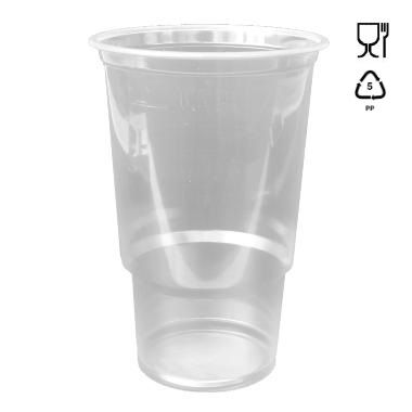 Plastikkrus, 500 ml / 20 oz, klar, PP, Ø9,5x14cm, (800 stk.)