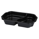 Plastbakke, 25x15,9x4,5cm, sort, PP, 2-rums, 400/700 ml, tilhørende 10321, Duni, (246 stk.)