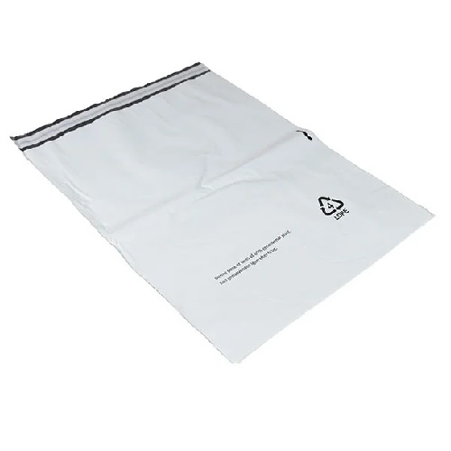 [11692] Forsendelsesposer, genbrugsplast, 15,2x22,9+4cm, hvid, 60my (1000 stk.)