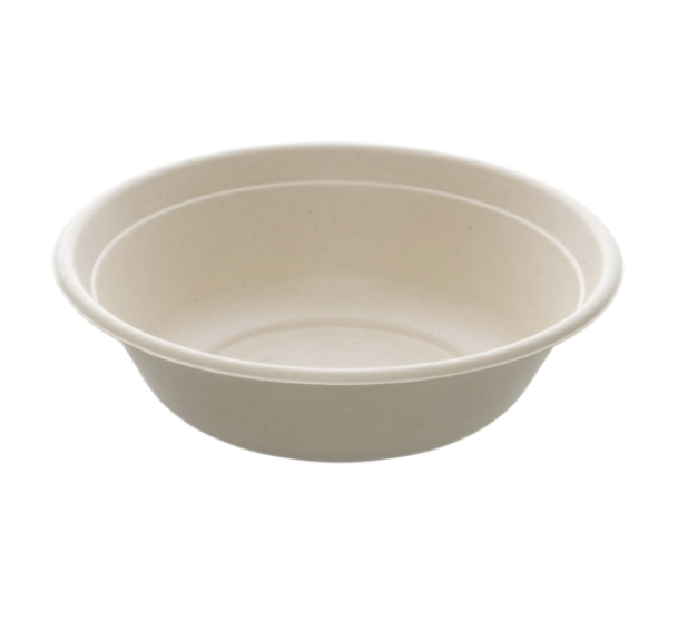 Salatskål, Bagasse, 1.000 ml, ø21 cm, h6,2 cm, Rund, Brun, (300 stk.)