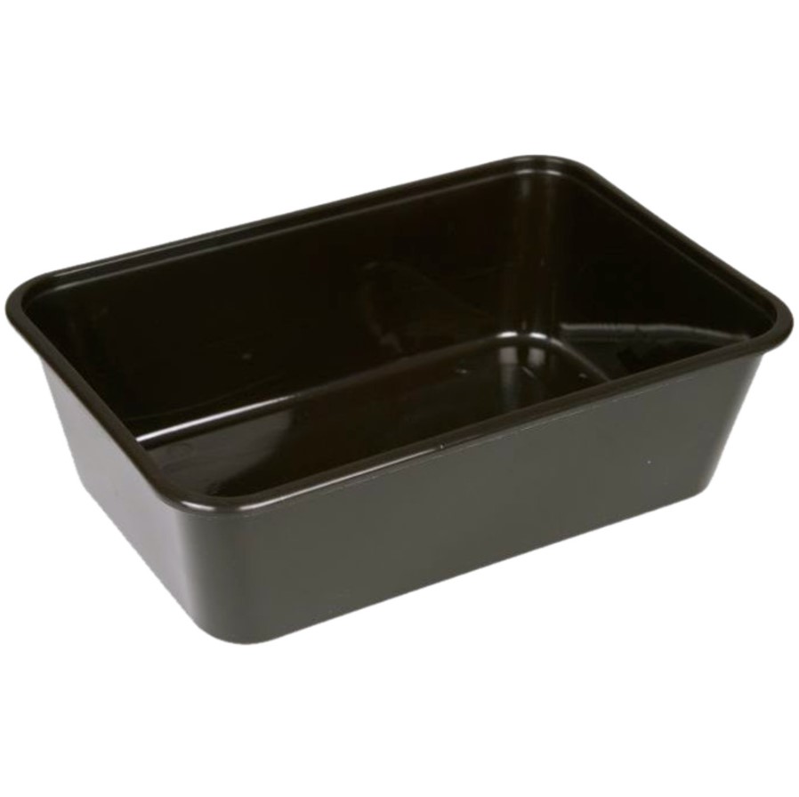 Plastbakke, Nuddelbakke, 16,9x11,6x7,6cm, 1000 ml, sort, PP, 1-rums, tilhørende 10986, til mikroovn, (500 stk.)