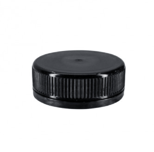 Skruelåg, 38mm, 3-start, sort, plast, tilhørende 10316, (250 stk.)