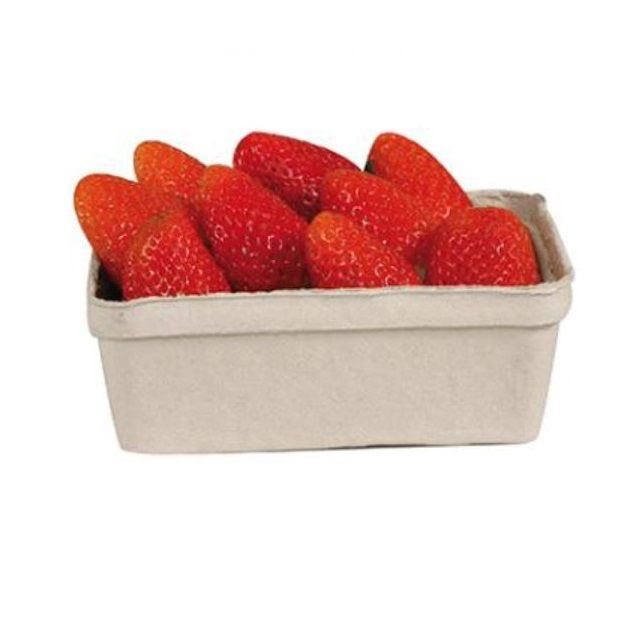 Frugtbakke, jordbærbakke, 250g, 13,6x9,2x5 cm, u/tryk, pulp, (720 stk.)