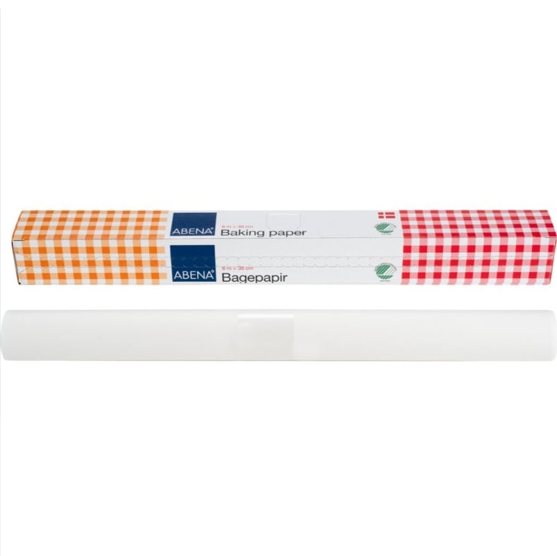 [38224] Bagepapir, 8mx38cm, bleget, papir/silikone/virgin, i æske, (24 ruller.)
