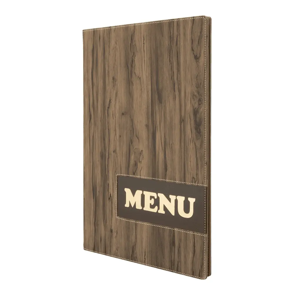 [38487] Menuomslag, A4 WOOD DESIGN, Securit, (1 stk.)