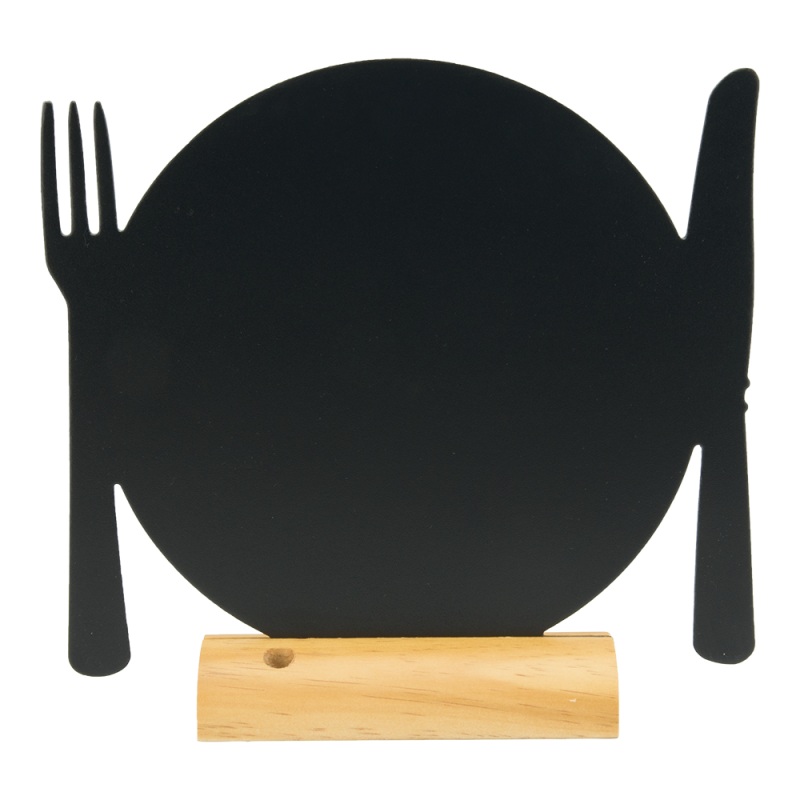 Bordskilt, PLATE, sort, Securit Silhuet, (1 stk.)