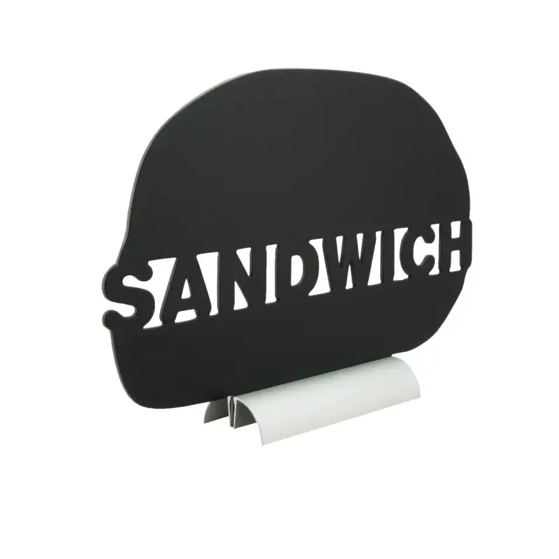 Bordskilt, SANDWICH silhuet med alufod, Securit, (1 stk.)