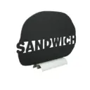 Bordskilt, SANDWICH silhuet med alufod, Securit, (1 stk.)