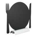 Bordskilt, PLATE silhuet med alufod, Securit, (1 stk.)