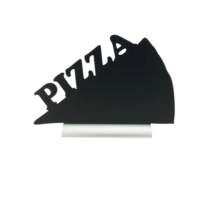 Bordskilt, PIZZA silhuet med alufod, Securit, (1 stk.)