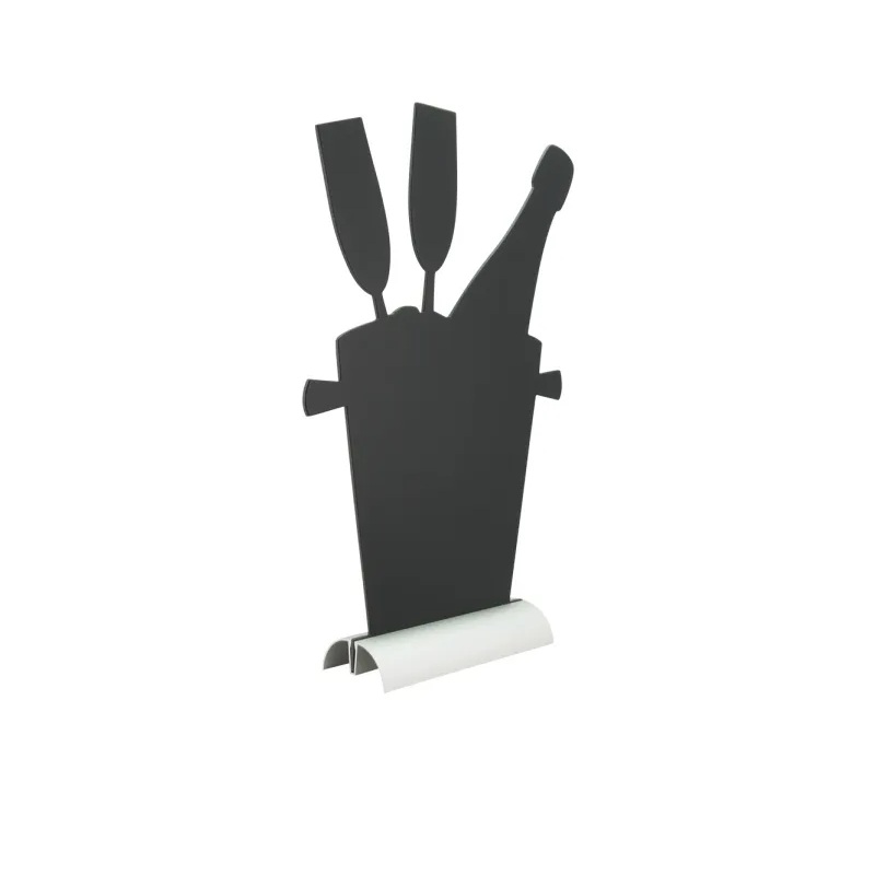 [38518] CHAMPAGNE bordskilt med alufod, Securit Silhouette, (1 stk.)