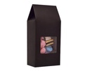 Gaveæske med rude, 6,2x4,2x13,5 cm, sort, karton/mat, PE, (250 stk.)