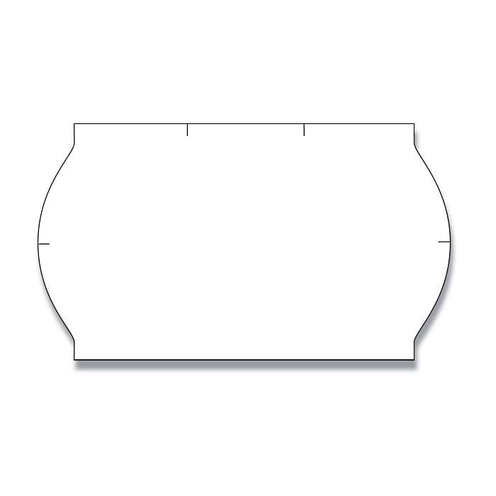 [11807] Prisetiket, 2,6x1,6cm, blitz, hvid, permanent lim, Meto, (1200 stk pr rulle.)