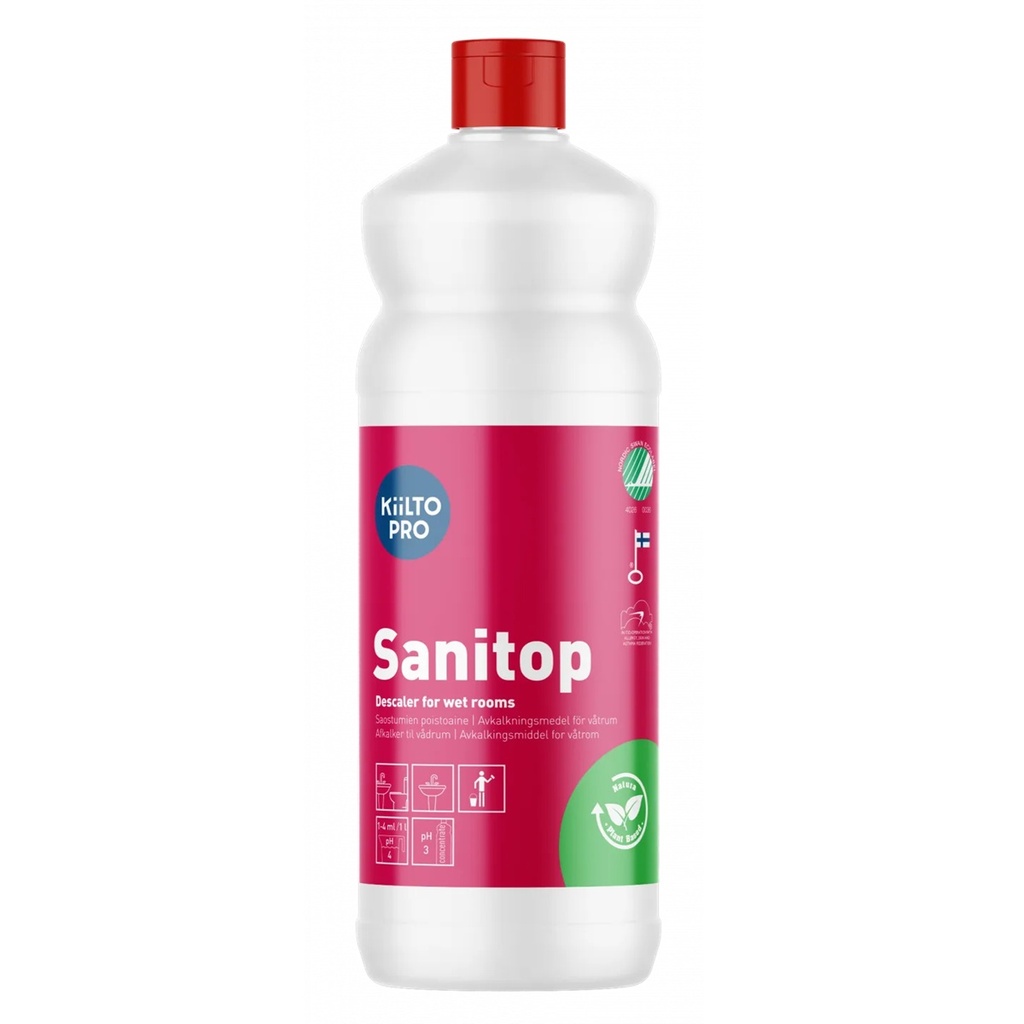 Sanitetsrens, Kiilto Pro, Sanitop, 1L, svanemærket, (1 stk.)