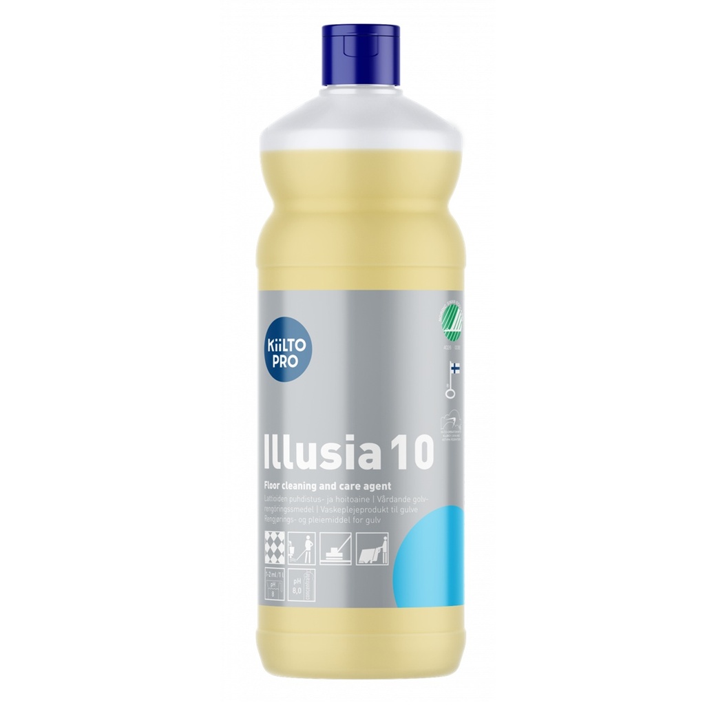 Gulvplejemiddel, Kiilto Pro, Illusia 10, 1L, svanemærket, (1 stk.)