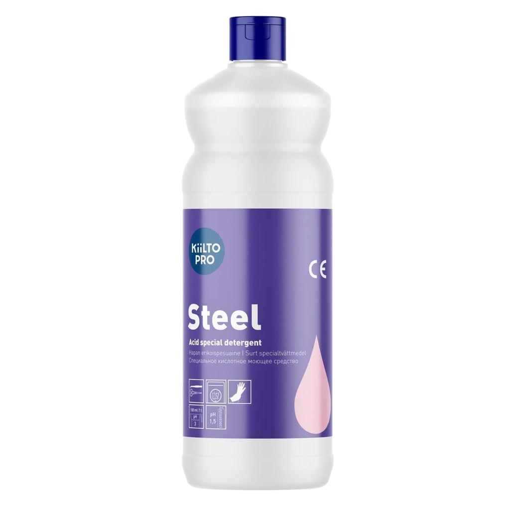 [38781] Instrument & -maskinrengøring, Kiilto Pro, Steel, 1L, (1 stk.)