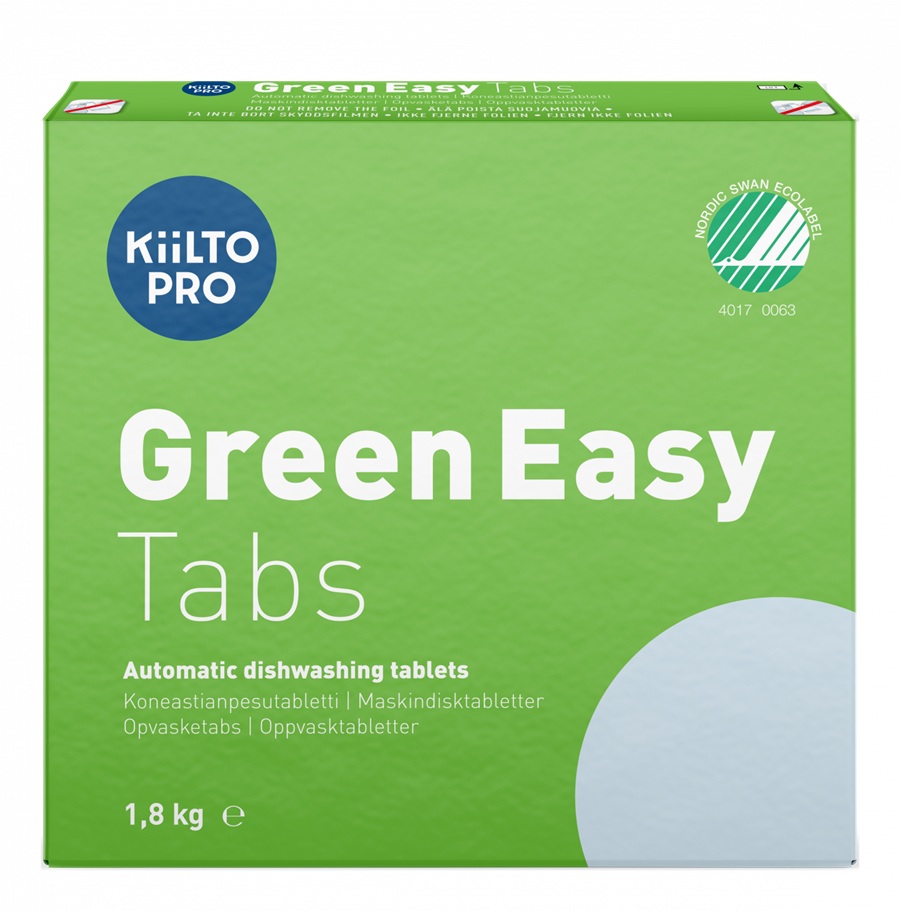 Opvasketabs, Kiilto Pro, Green Easy Tabs, svanemærket, (100 stk.)