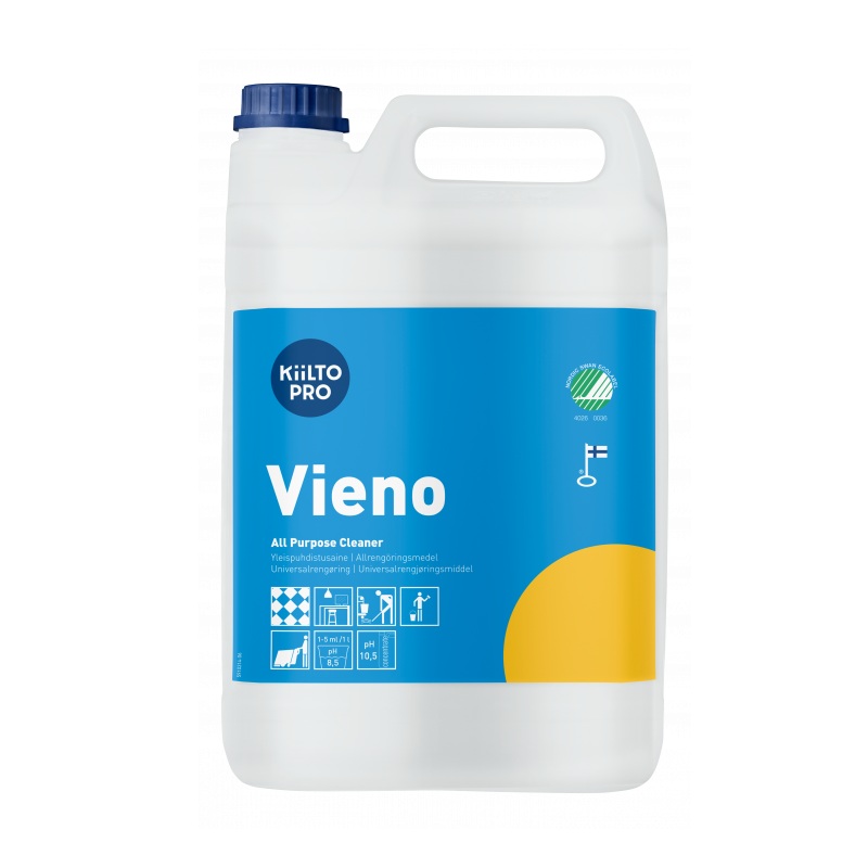 Universalrengøring, Kiilto Pro, Vieno, u/parfume, 5L, svanemærket, (1 stk.)