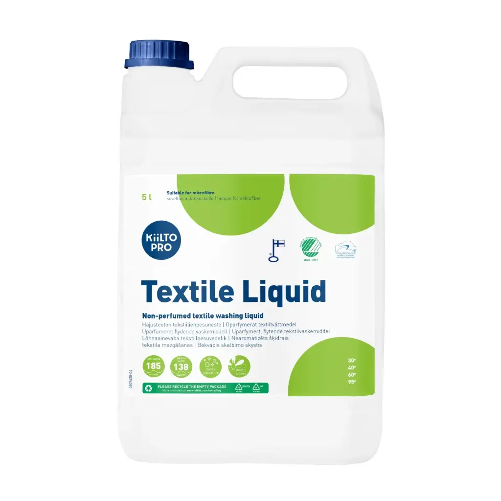 [38816] Flydende vaskemiddel, Kiilto Pro, Textile Liquid, 5 l, svanemærket, (1 stk.)