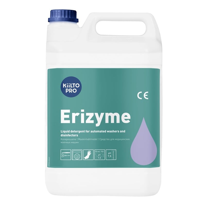 [38834] Maskinvaskemiddel t/ instrumenter, enzymbaseret, Kiilto Pro, Erizyme, 5L, (1 stk.)