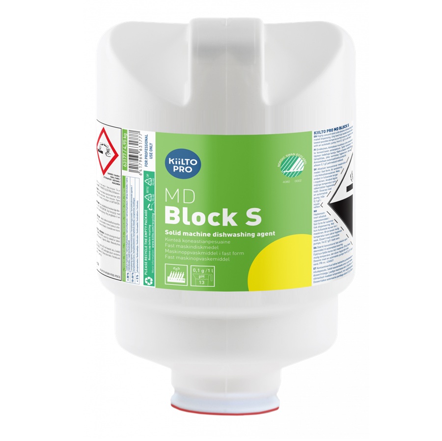 [38838] Maskinopvask, Kiilto Pro, Whiteline MD Block S, 4,95 kg, svanemærket, (1 stk.)