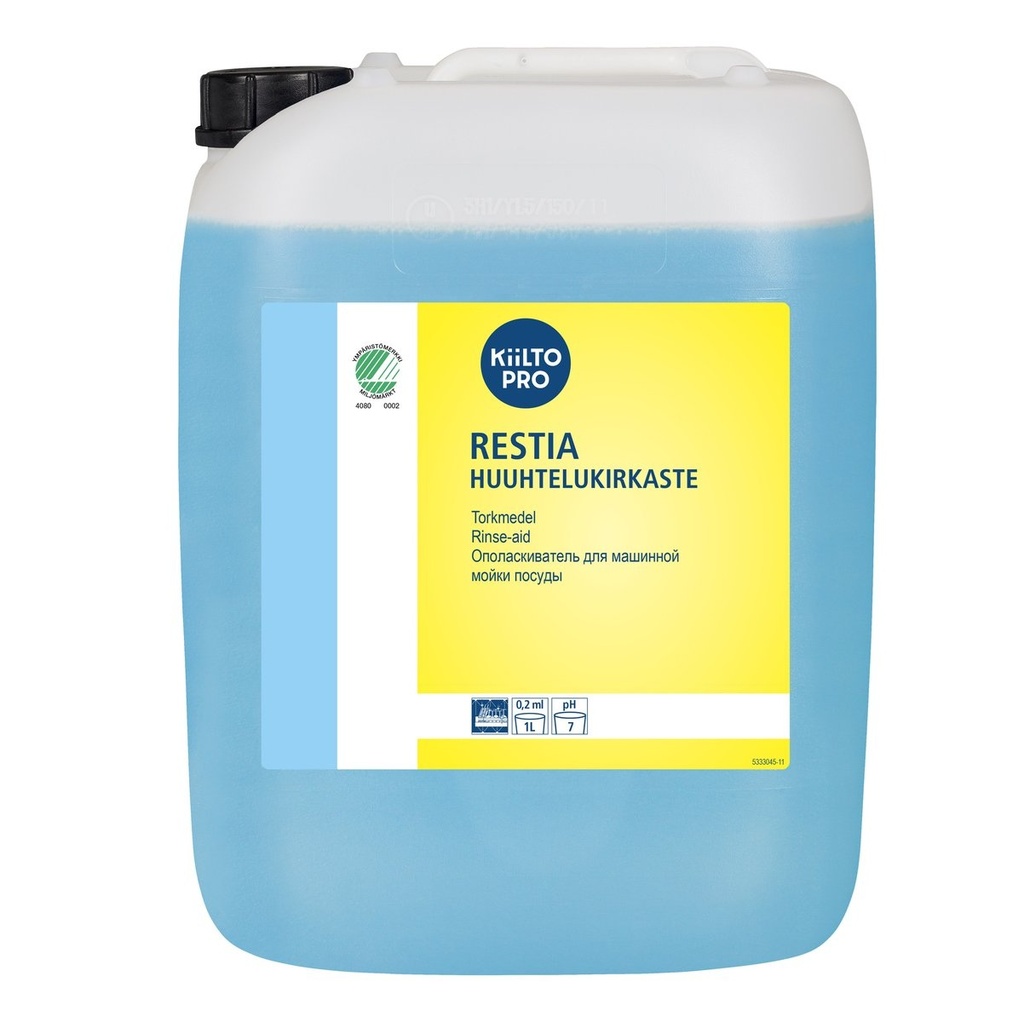 [38843] Afspænding, Kiilto Pro, Restia, Rinse-aid, 20L, svanemærket, (1 stk.)