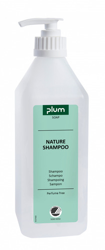 [38999] Shampoo, hår og krop, Plum, Nature, 600 ml, med pumpe, Svanemærket, (1 stk.)