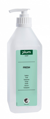 Sæbe, hænder og krop, Plum 1641, Fresh, 600 ml, med pumpe,  Svanemærket, (1 stk.)