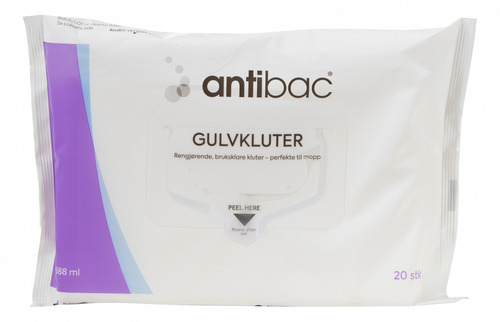 [39027] Gulvklude, Antibac Floor Wipes, 1 pakke á 20 wipes, (1 stk.)