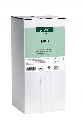 [39033] Sæbe, hænder og krop, Plum 1795, Nature, 1,4 l Bag-in-box MP, Svanemærket, (1 stk.)
