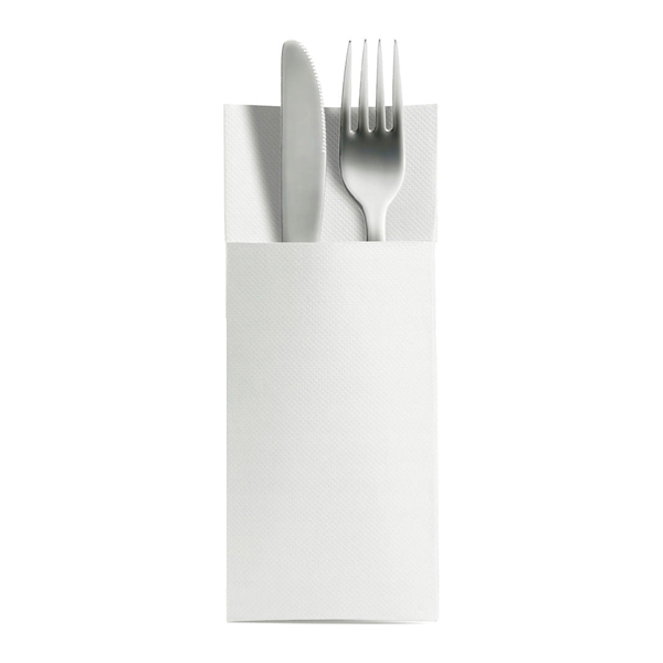 Bestikserviet, Airlaid, GS-Basic, 40x40 cm, 1/8 fold, hvid, 8 pakker á 25 stk. (200 stk.)